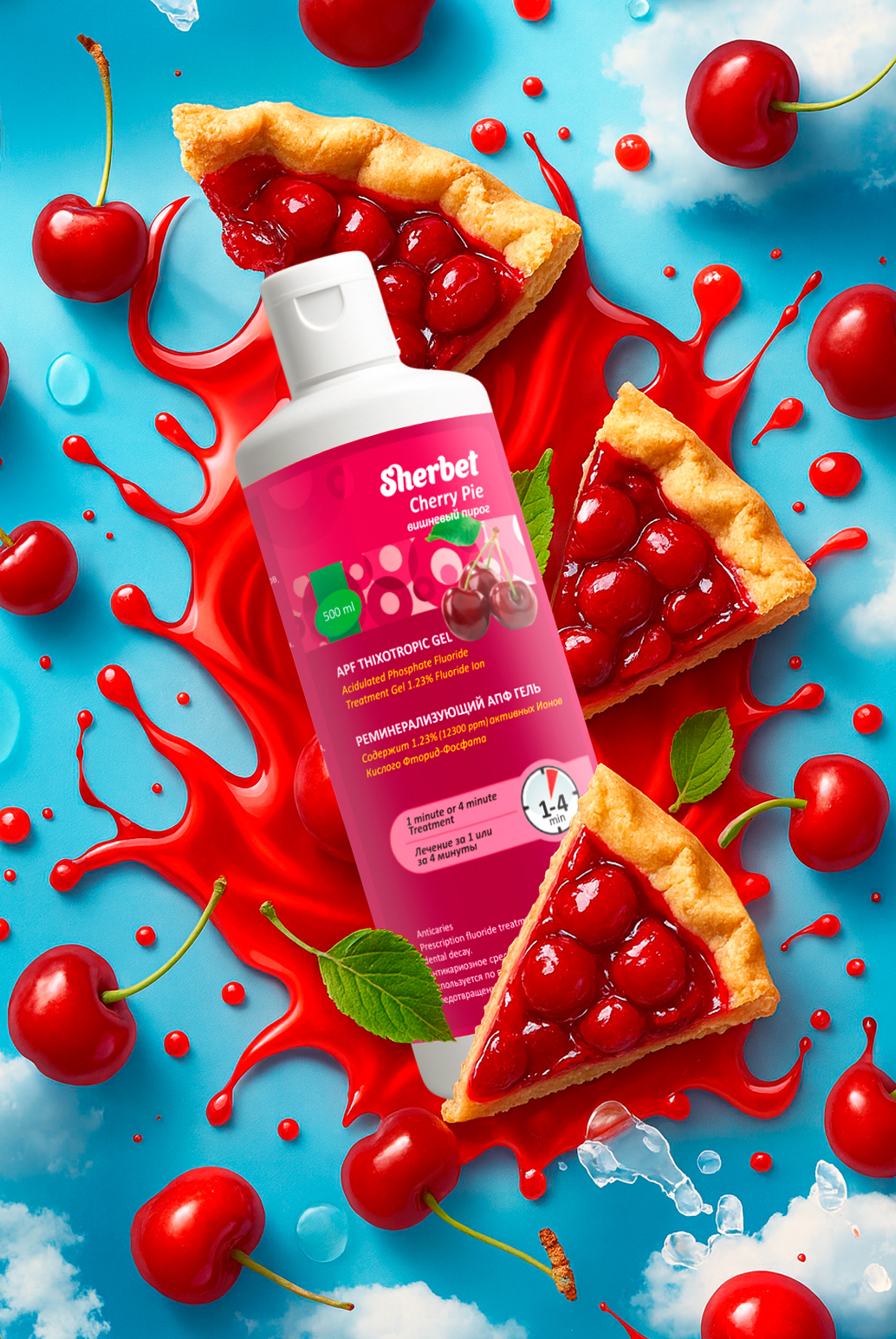 Sherbet APF Gel, Cherry Pie Flavor, 500 ml