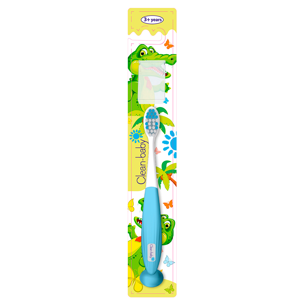 Children's toothbrush Clean-Baby, Crocodile, 3+ years, soft bristles