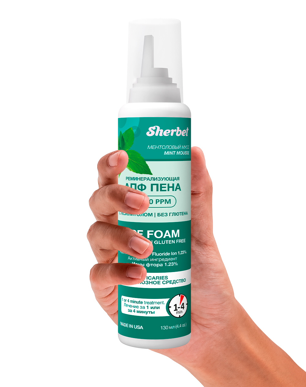 APF Remineralizing Tooth Foam Sherbet, Mint Mousse, 130 ml