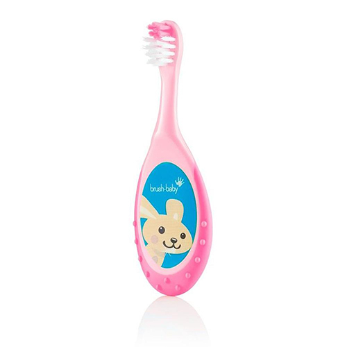 Kids Toothbrush Brush-Baby FlossBrush, 0–3 years, Pink