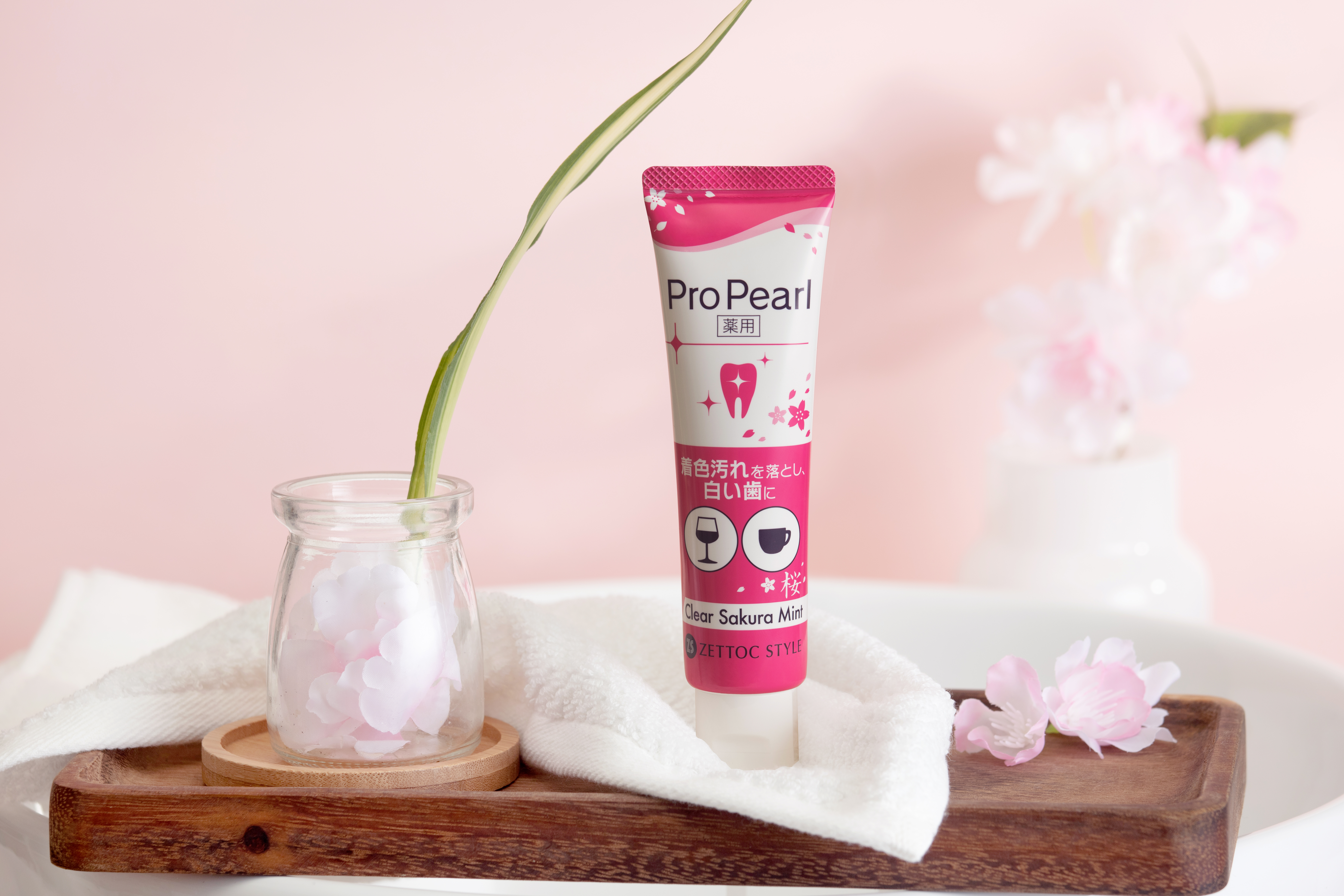 Japanese whitening toothpaste NIPPON ZETTOC ProPearl fluoride-free sakura-mint, 100 g