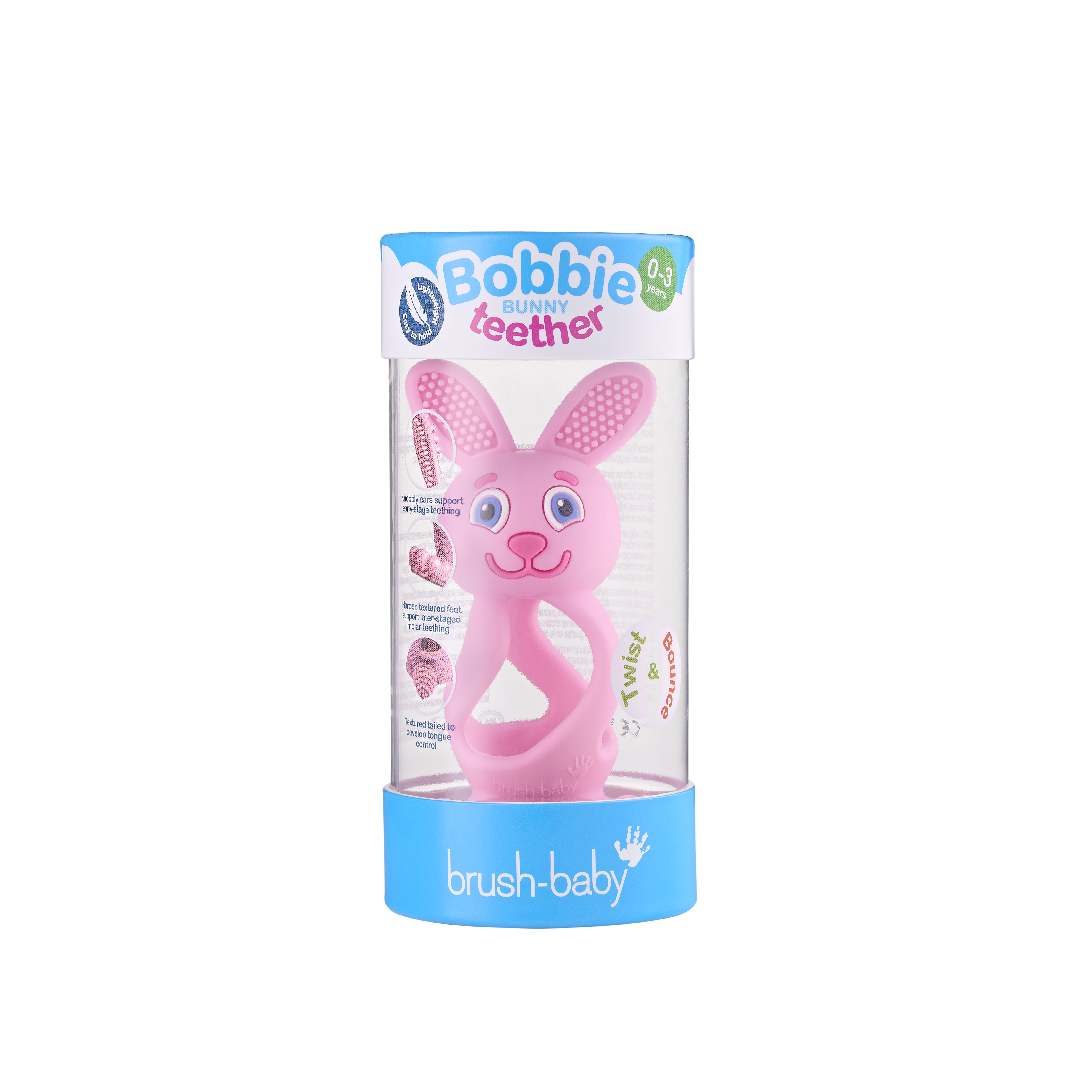Teething Toy for Babies 0–3 Years Brush Baby, Color Pink