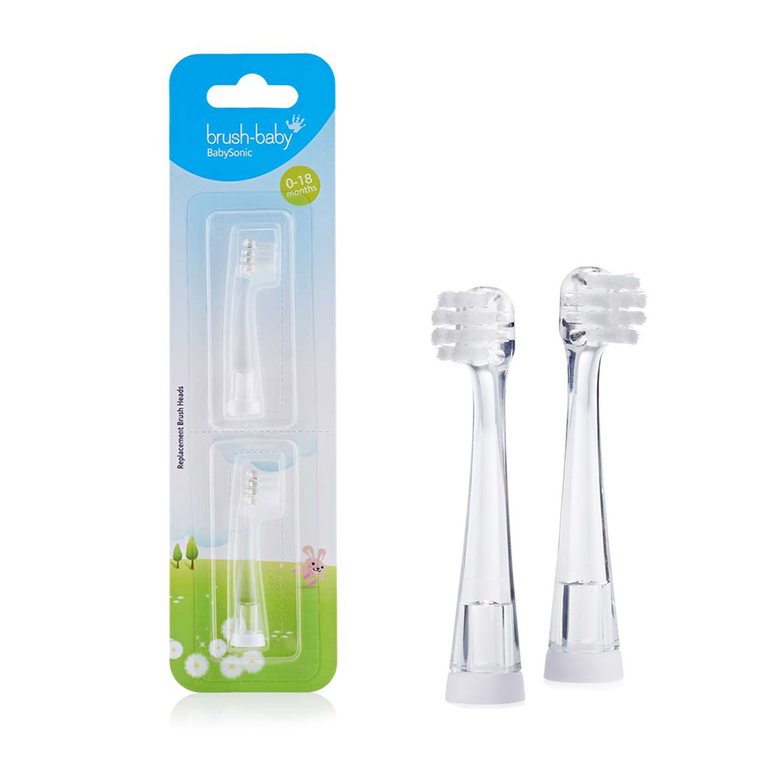 Brush-Baby BabySonic Replacement Brush Heads 0–1.5 Years, 2 pcs.