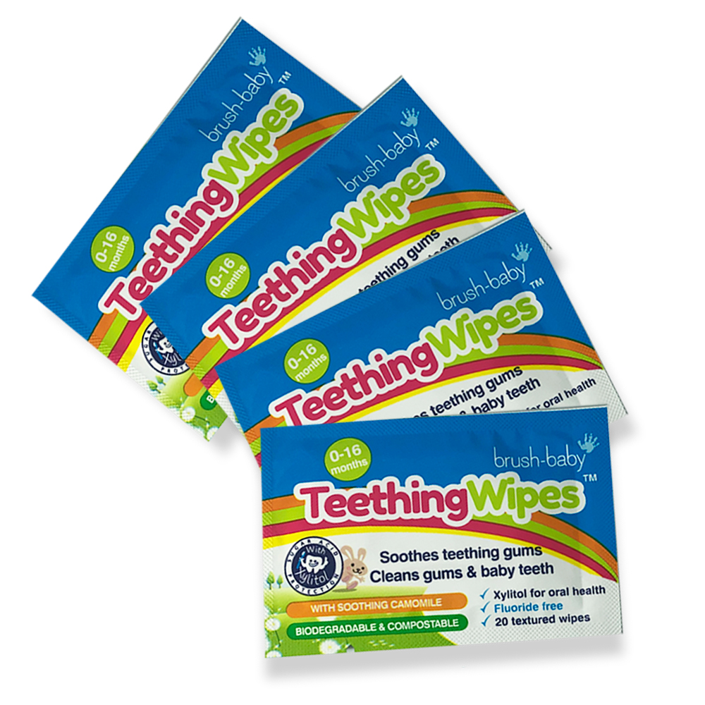 Children's Dental Wipes with Xylitol and Chamomile Brush-Baby DentalWipes, 20 pcs.