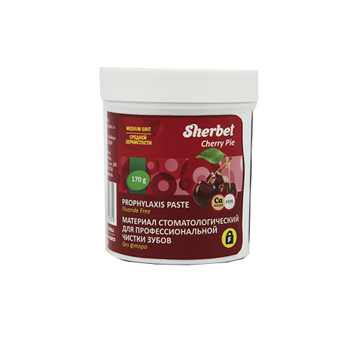 Sherbet Prophylaxis Paste Fluoride Free and Dye Free, Medium Grit, 170 gr., Jar