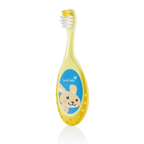 Children's Toothbrush Brush-Baby FlossBrush, 0-3 Years, Yellow