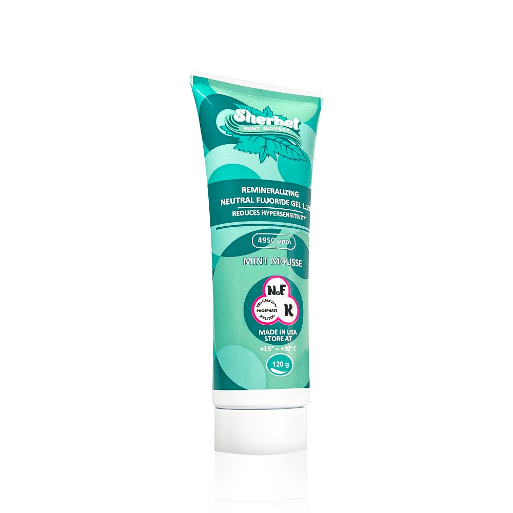 Sherbet Remineralizing Gel 1.1%, Menthol Mousse, 120 gr.