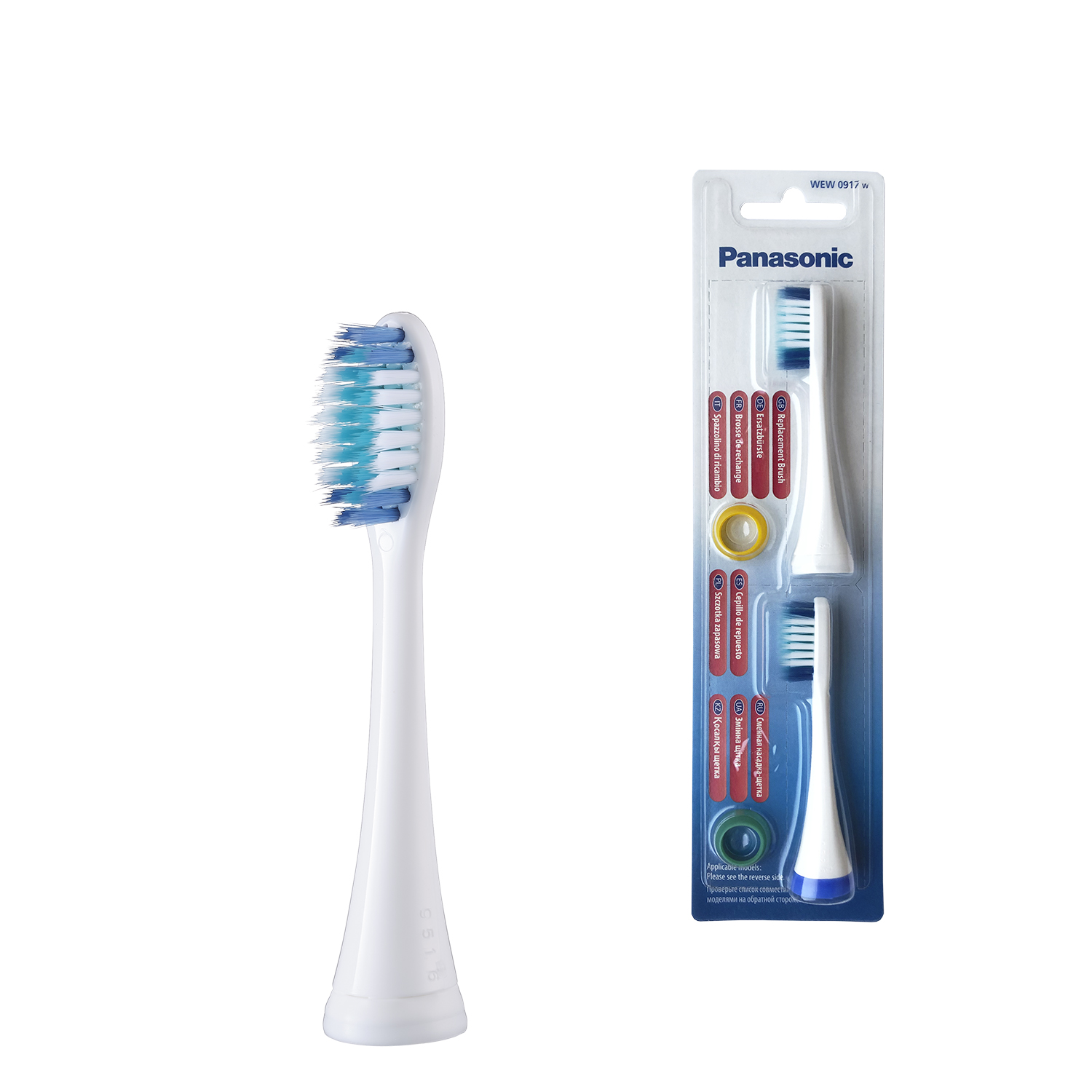 Panasonic EW0917 Replacement Brush Head for EW-DC12-W520 Toothbrush, 2 pcs