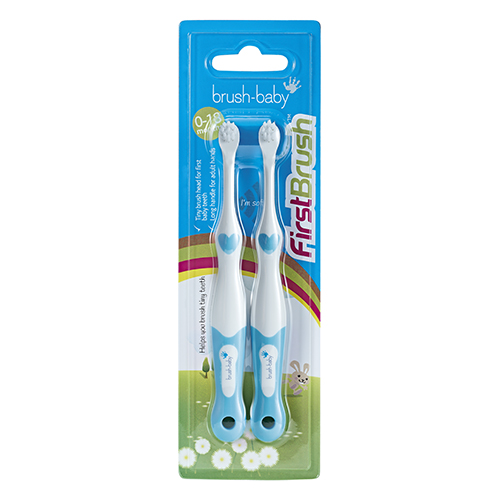 Kids Toothbrush Brush-Baby FirstBrush 0–18 months, 2 pcs, Light Blue