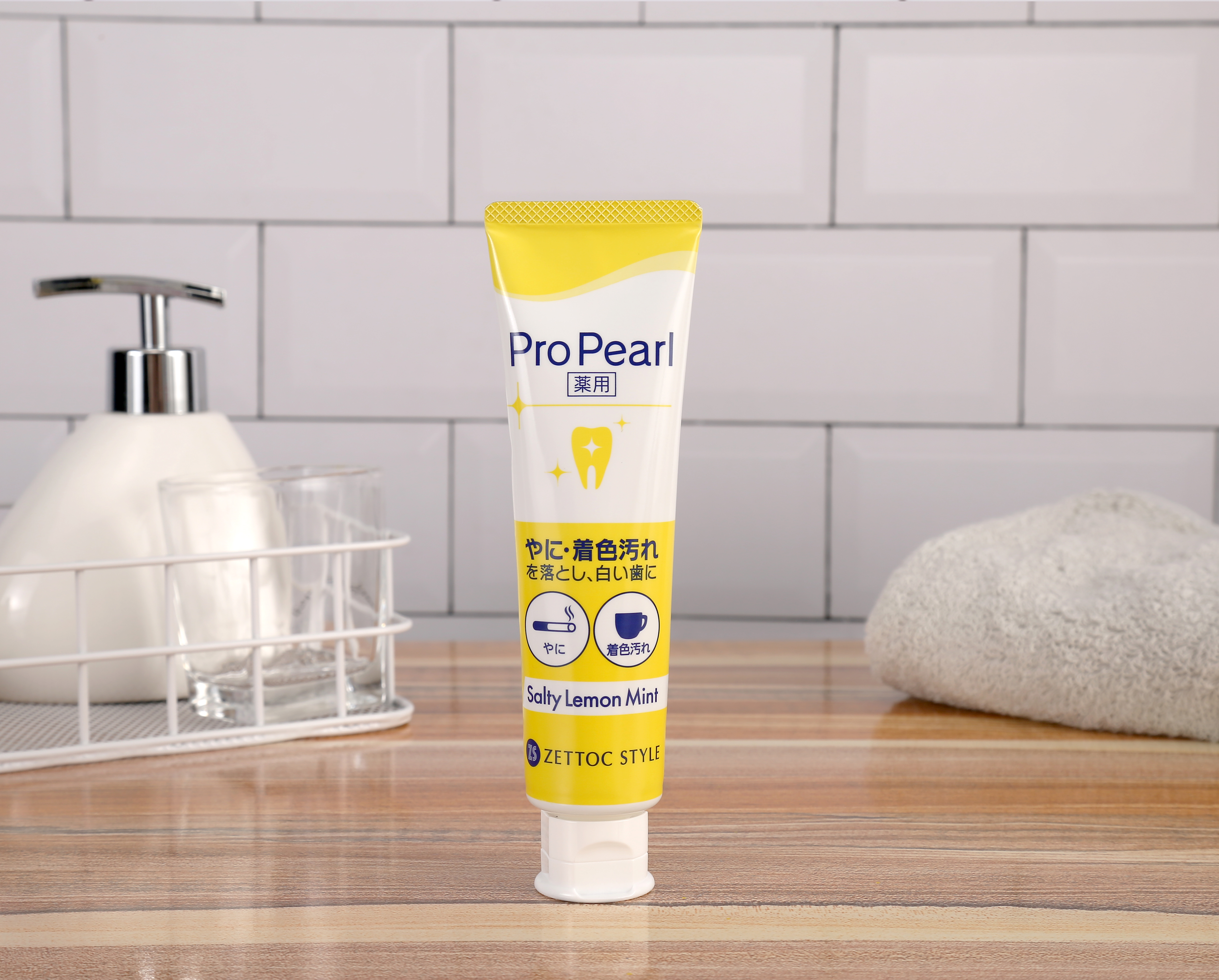 Japanese whitening toothpaste NIPPON ZETTOC ProPearl fluoride-free salted lemon with mint, 100 g