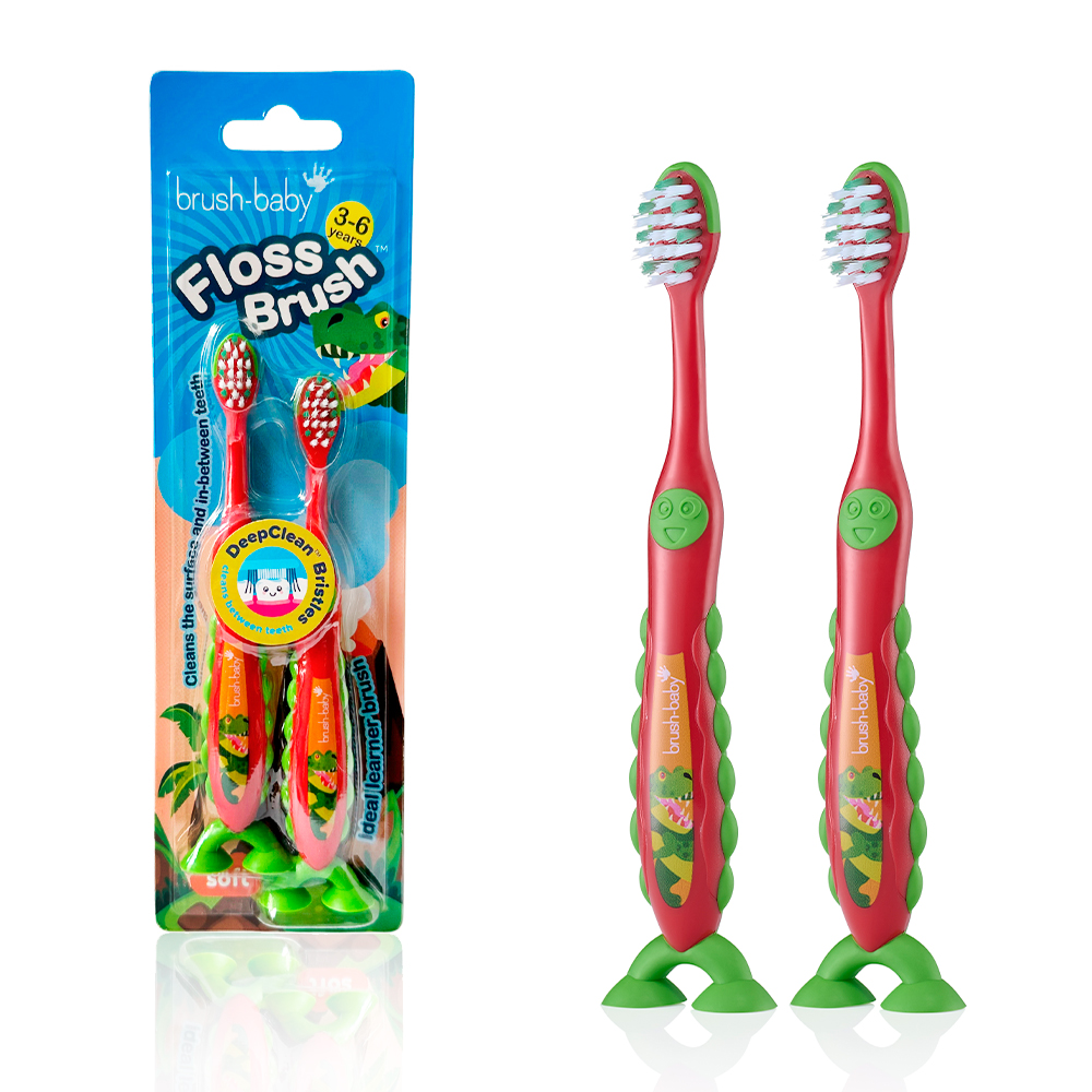 Children's Toothbrush Brush-Baby FlossBrush, 3-6 Years, Dinosaur, 2 pcs/set