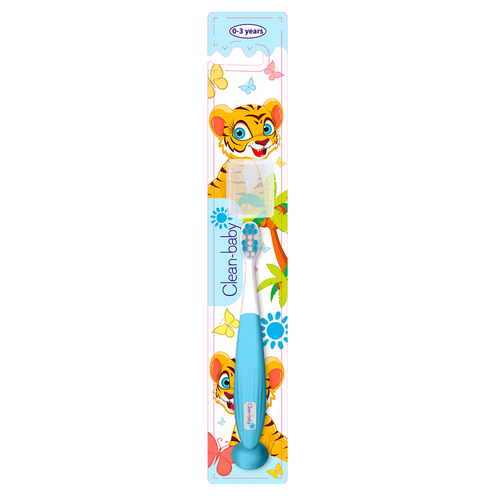 Children's toothbrush Clean-Baby, Tiger Cub, 0-3 years, soft bristles