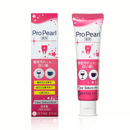 Japanese whitening toothpaste NIPPON ZETTOC ProPearl fluoride-free sakura-mint, 100 g