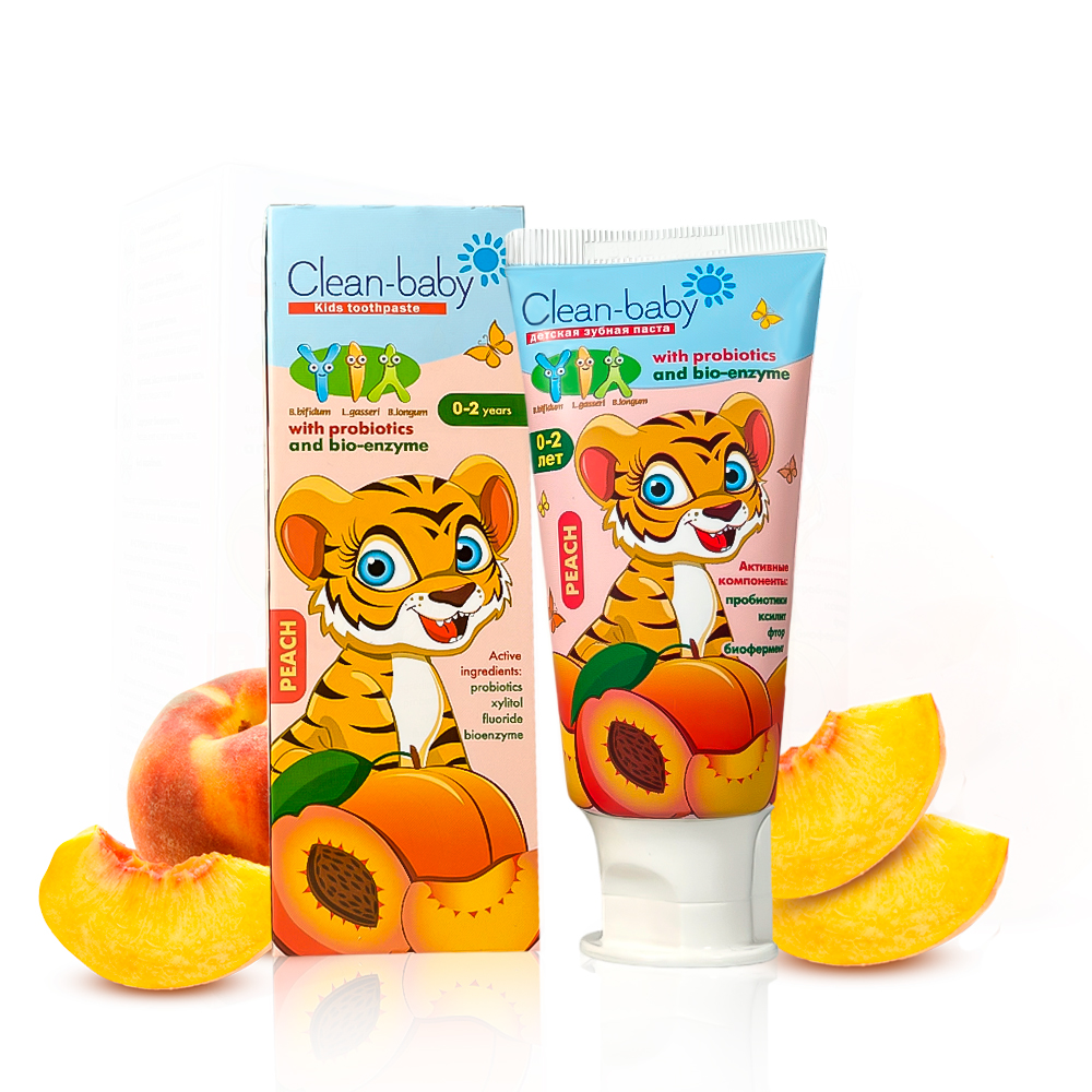 Clean-baby children's toothpaste Peach 0-2 years with probiotics, 50 ml