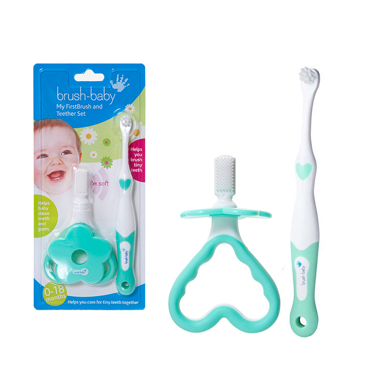 Set: Brush-Baby FirstBrush & Teether, 0-18 Months