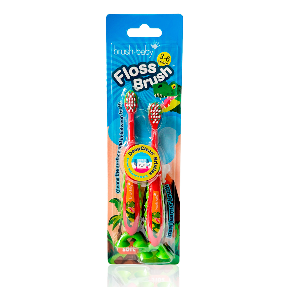 Children's Toothbrush Brush-Baby FlossBrush, 3-6 Years, Dinosaur, 2 pcs/set