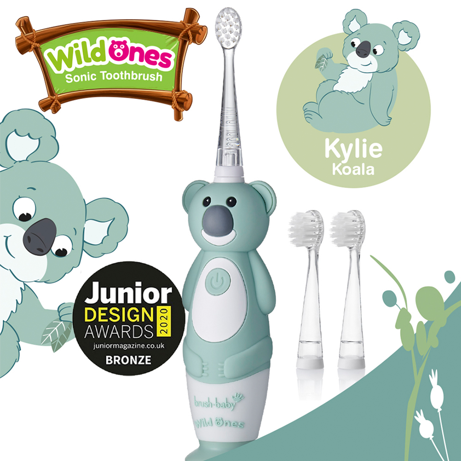 Brush-Baby Sonic WildOnes Koala Sonic Electric Toothbrush for Kids 0–10 Years