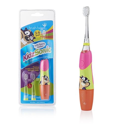 Sonic Electric Toothbrush Brush-Baby KidzSonic, 3-6 Years, Pink
