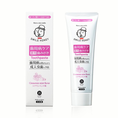 Japanese anti-cavity toothpaste NIPPON ZETTOC SMILE HONEY (mint-cinnamon), 120 g