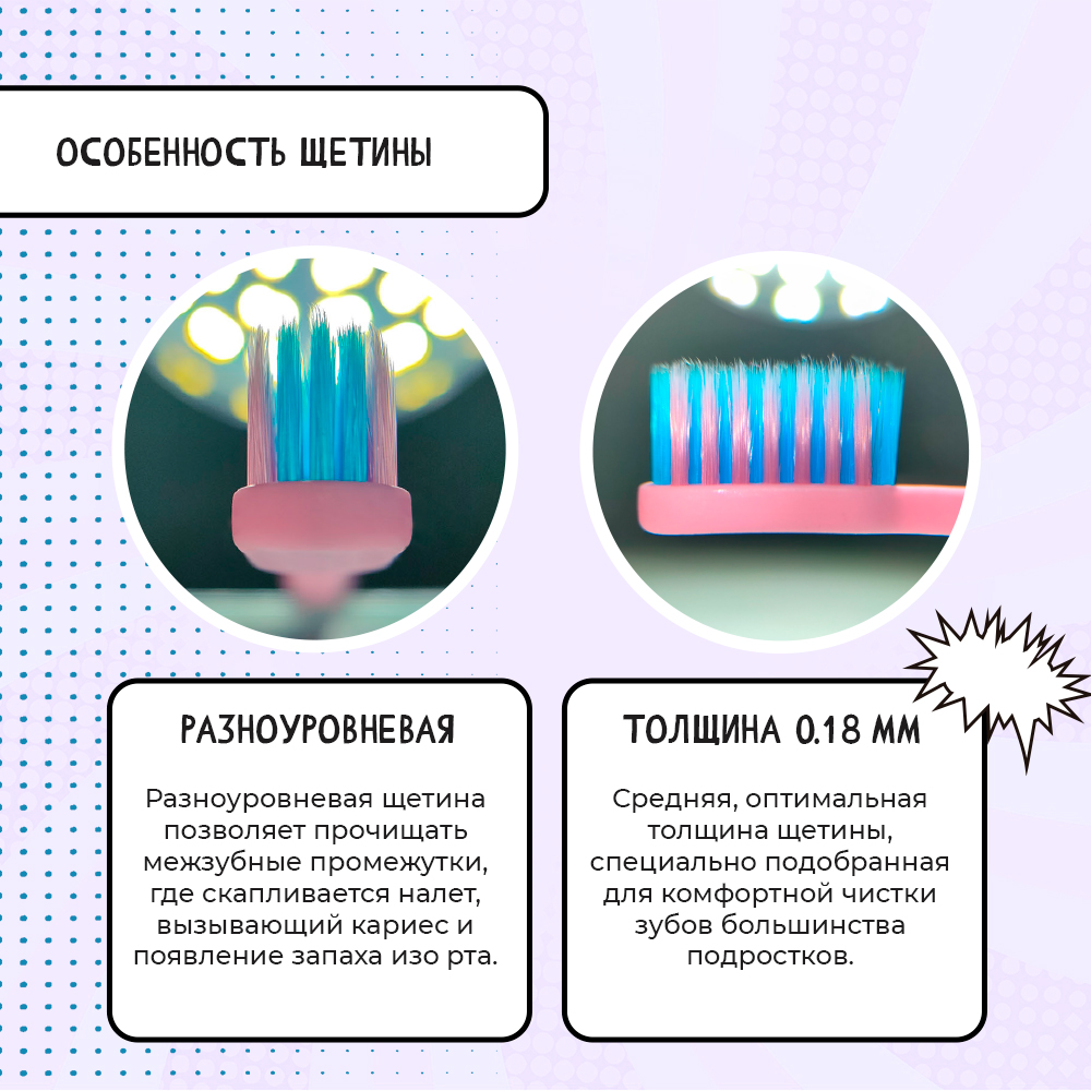 Toothbrush for Teenagers Fazzet TEENS St. Petersburg, from 10 years, medium hardness