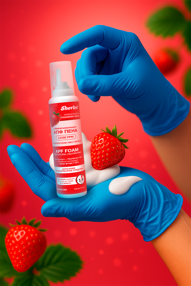 APF Remineralizing Tooth Mousse Sherbet, Strawberry Paradise, 130 ml