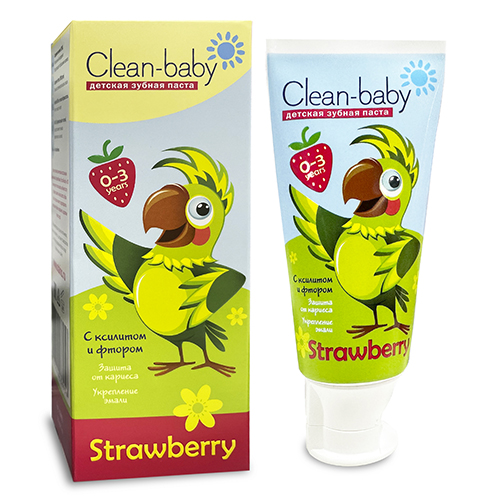Clean-baby children's toothpaste, strawberry, from 0 to 3 years, 50 ml