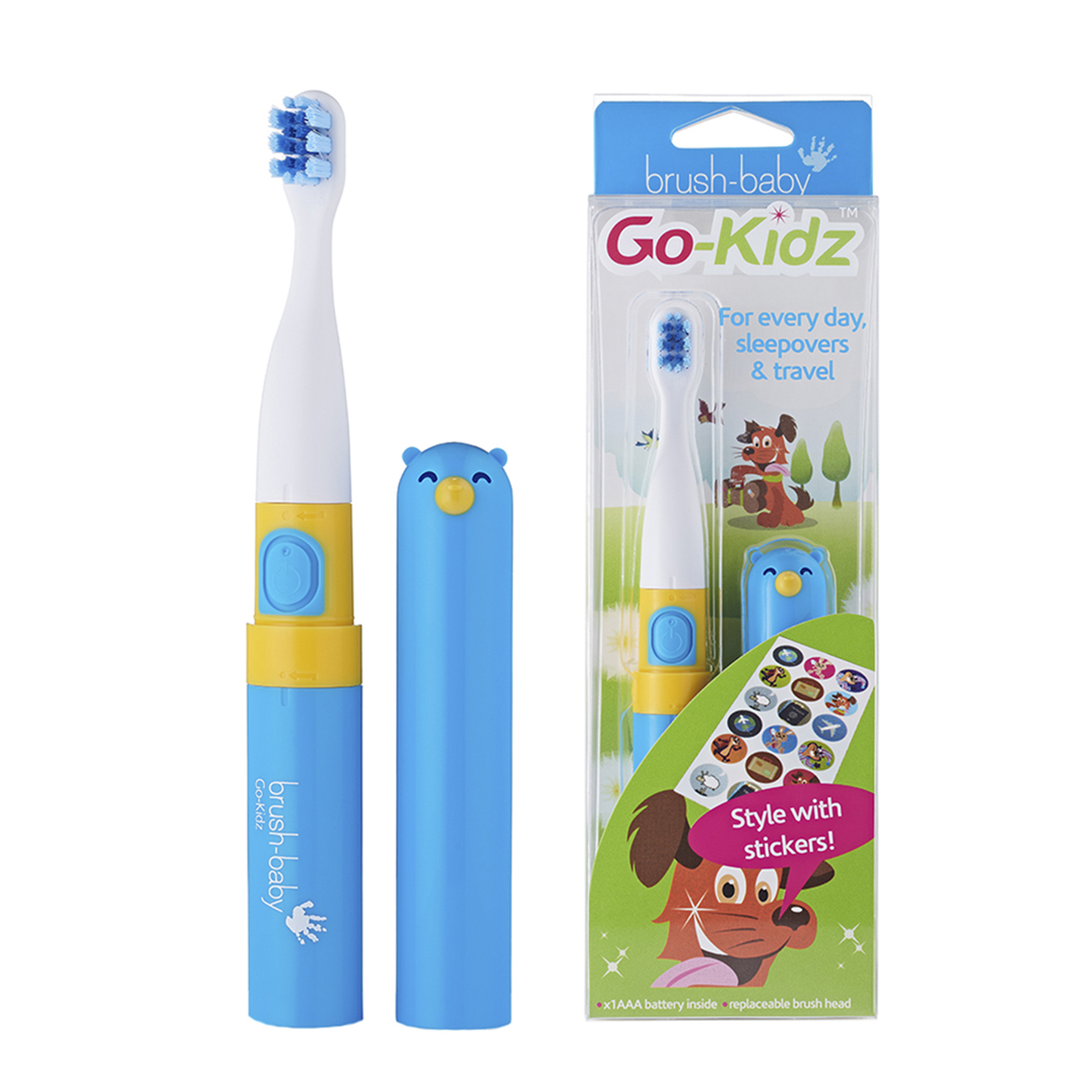 Sonic Electric Toothbrush Brush-Baby Go-Kidz Blue, 3+ Years, Blue