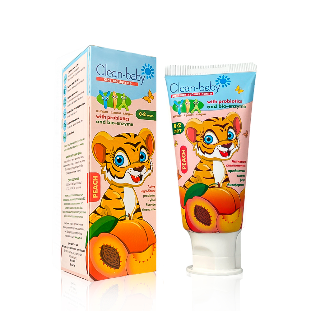 Clean-baby children's toothpaste Peach 0-2 years with probiotics, 50 ml