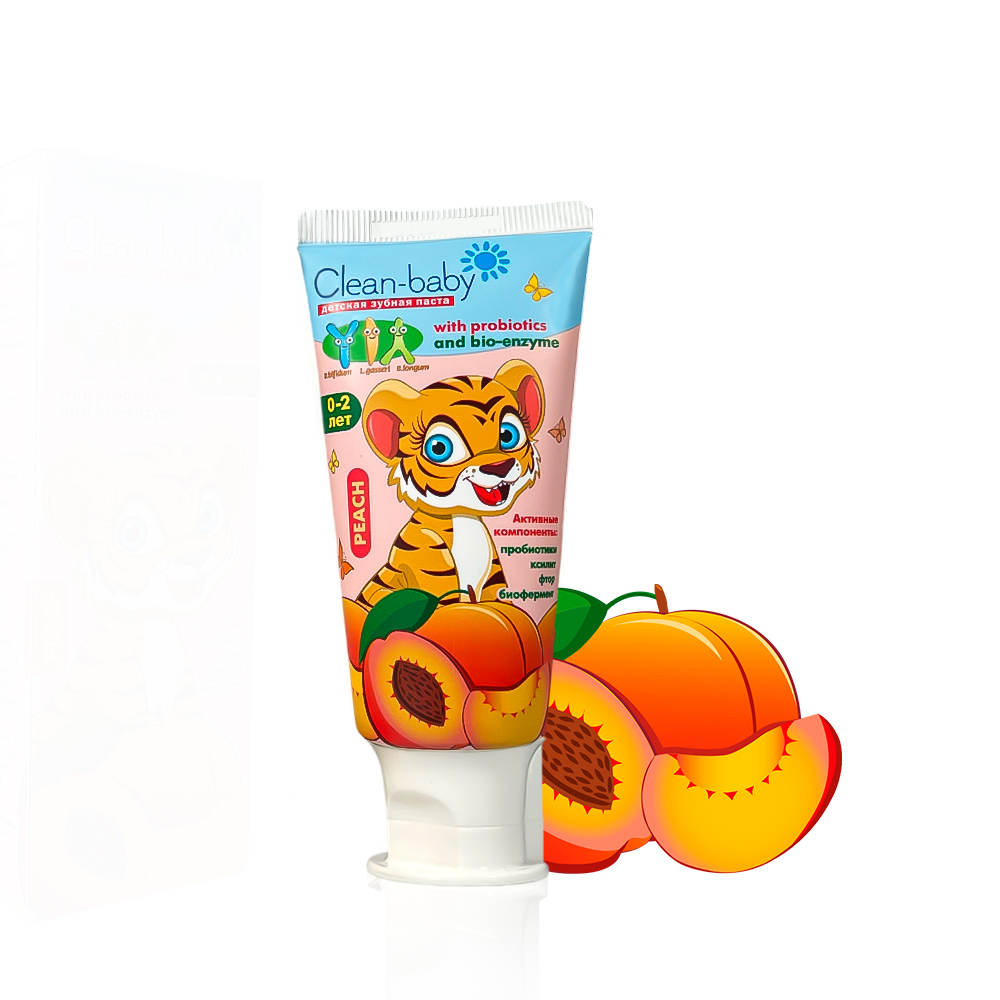 Clean-baby children's toothpaste Peach 0-2 years with probiotics, 50 ml