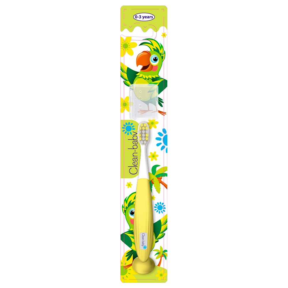 Children's toothbrush Clean-Baby, Parrot, 0-3 years, soft bristles