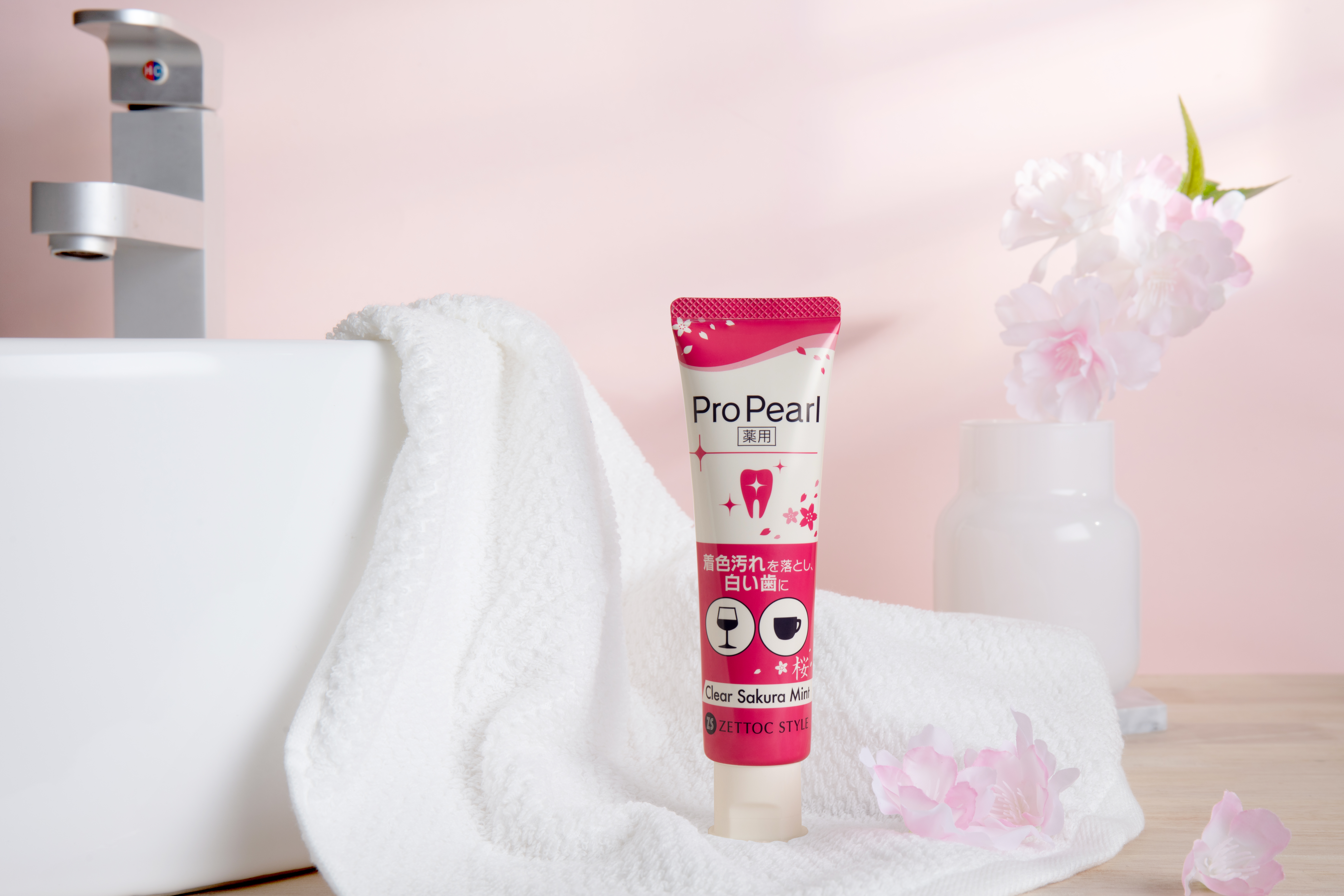 Japanese whitening toothpaste NIPPON ZETTOC ProPearl fluoride-free sakura-mint, 100 g