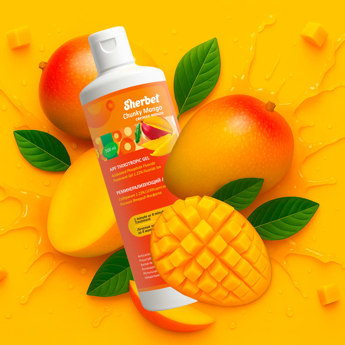 Sherbet APF Gel, Chunky Mango Flavor, 500 ml
