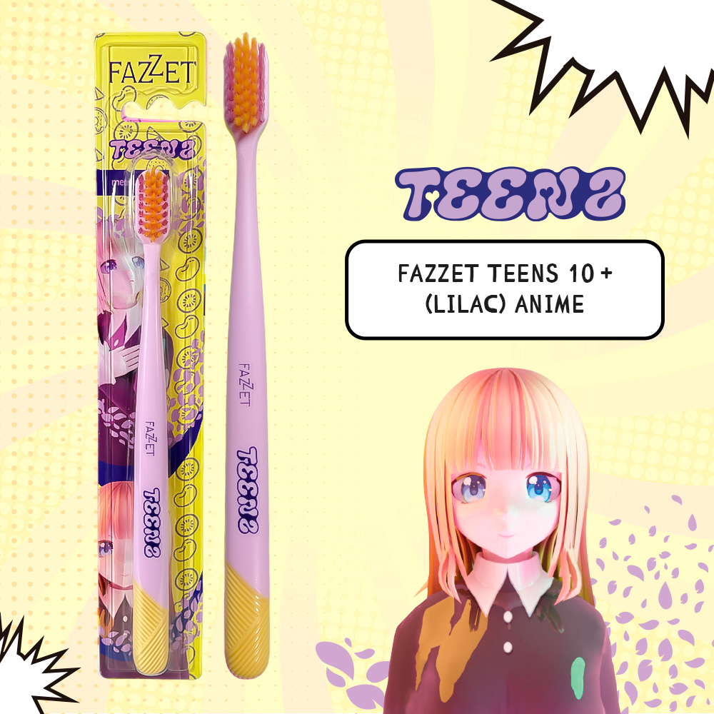 Toothbrush for Teenagers Fazzet TEENS Anime, from 10 years, medium hardness