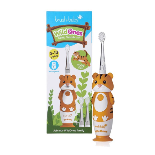 Brush-Baby Sonic WildOnes Tiger Sonic Electric Toothbrush for Kids 0–10 Years