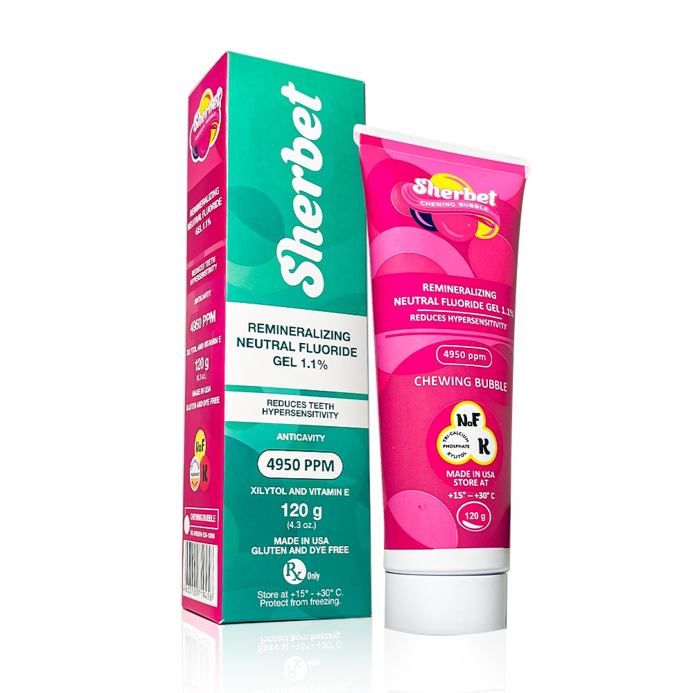 Sherbet Remineralizing Gel 1.1%, Chewing Gum, 120 gr.