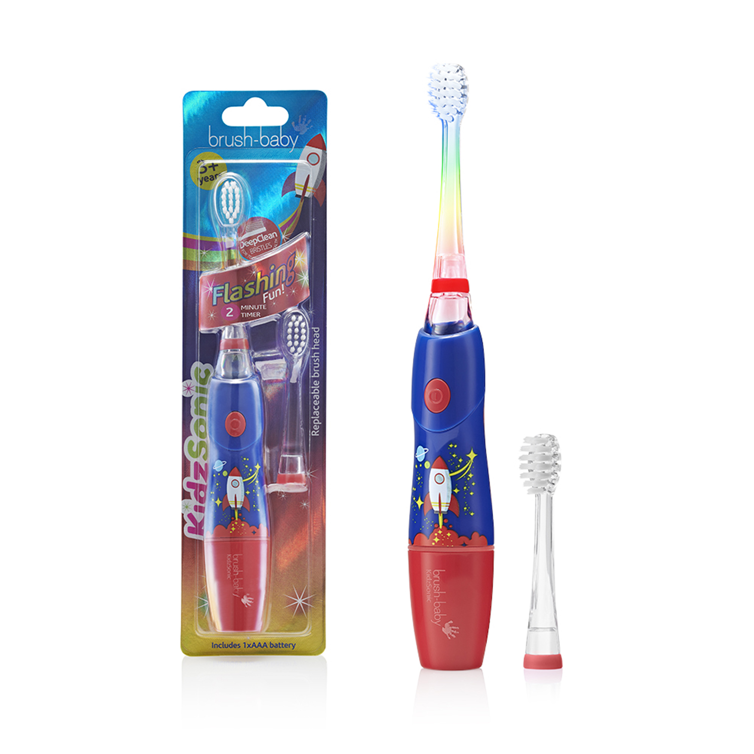 Sonic Electric Toothbrush Brush-Baby KidzSonic Rocket for Ages 3+