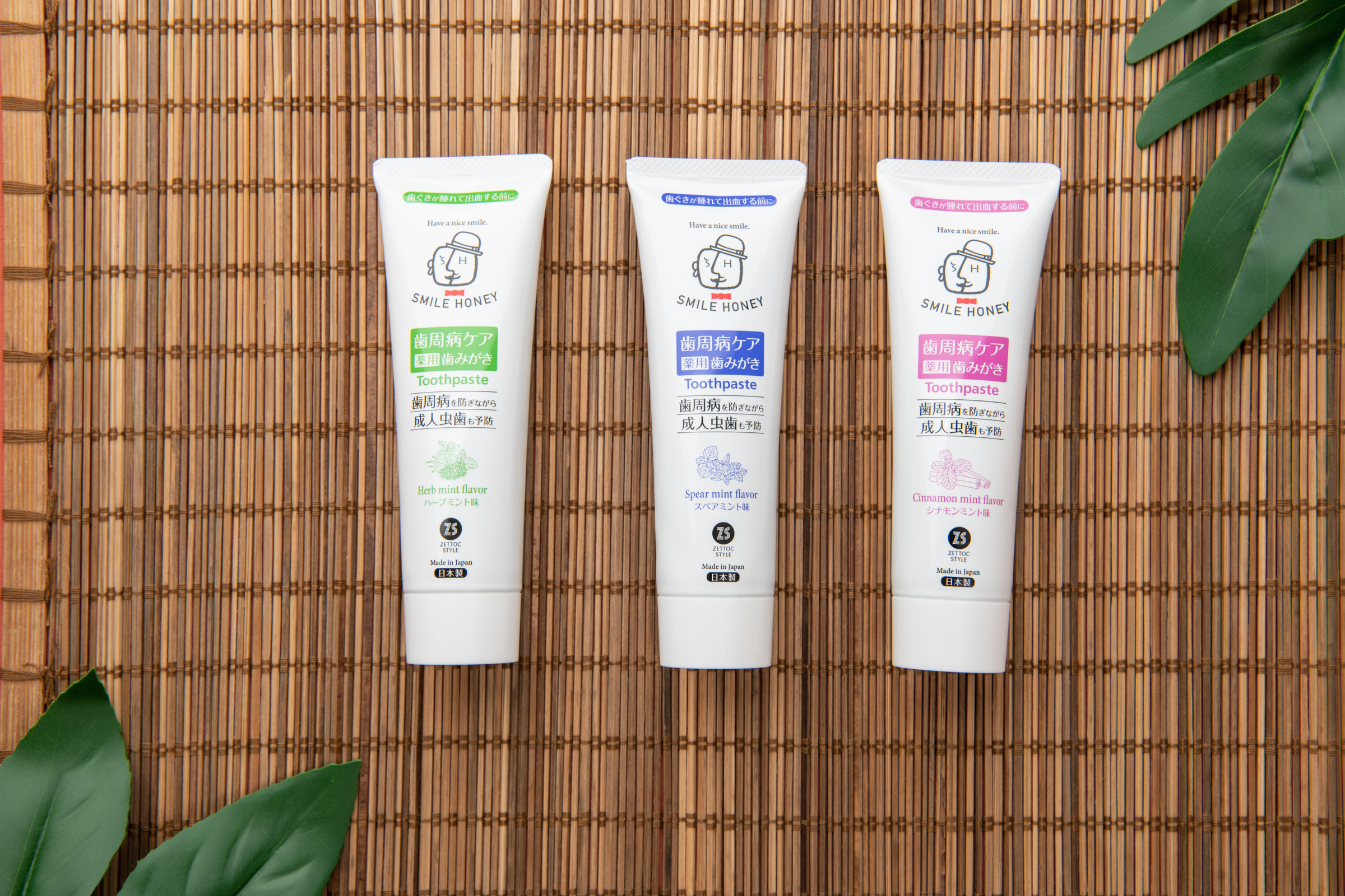 Japanese anti-cavity toothpaste NIPPON ZETTOC SMILE HONEY (mint-cinnamon), 120 g