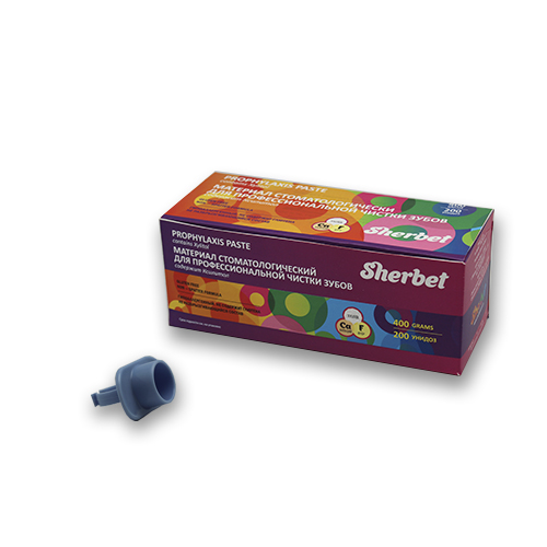 Sherbet Prophylaxis Paste, Assorted Taste, Medium Grit, 200 Unidoses, by 2 gr. (200gr)