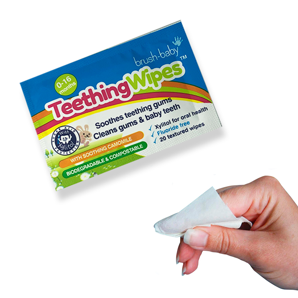 Children's Dental Wipes with Xylitol and Chamomile Brush-Baby DentalWipes, 20 pcs.