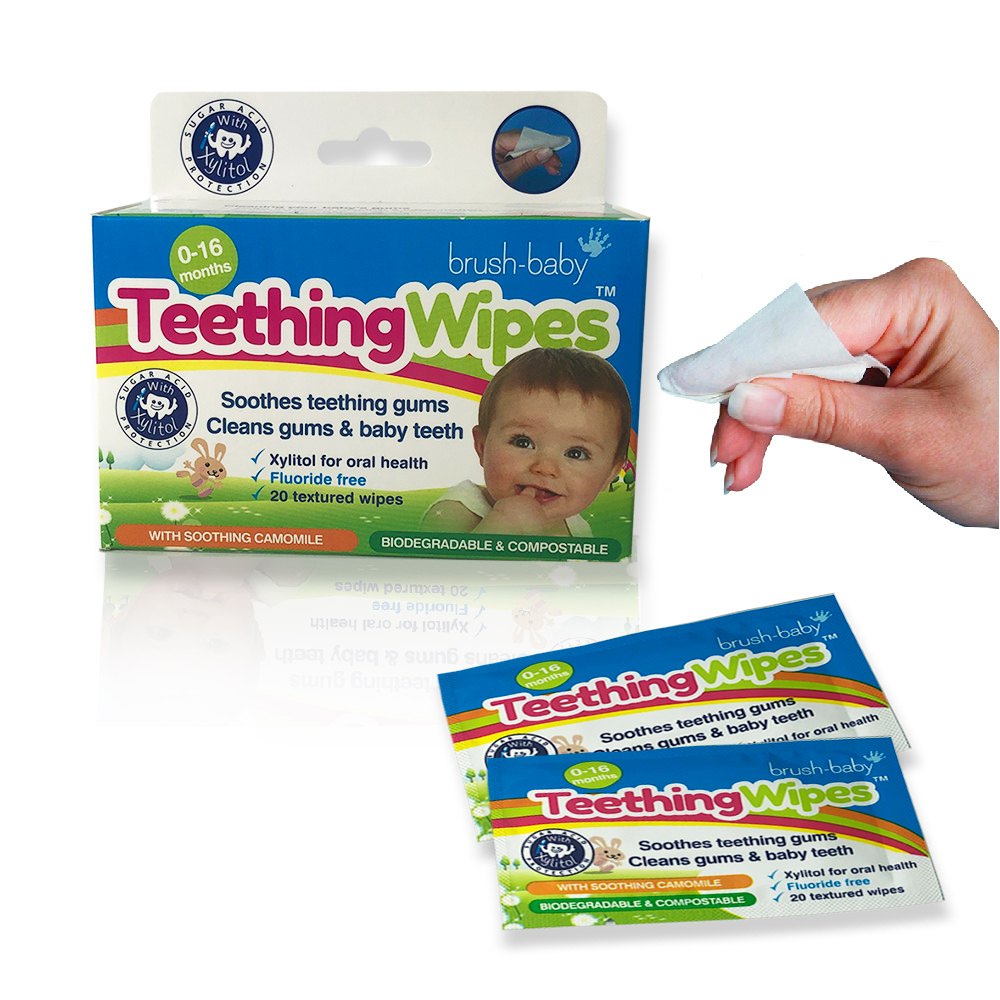 Children's Dental Wipes with Xylitol and Chamomile Brush-Baby DentalWipes, 20 pcs.