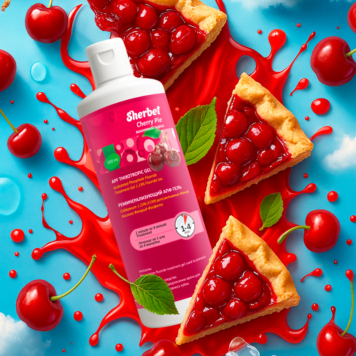 Sherbet APF Gel, Cherry Pie Flavor, 500 ml