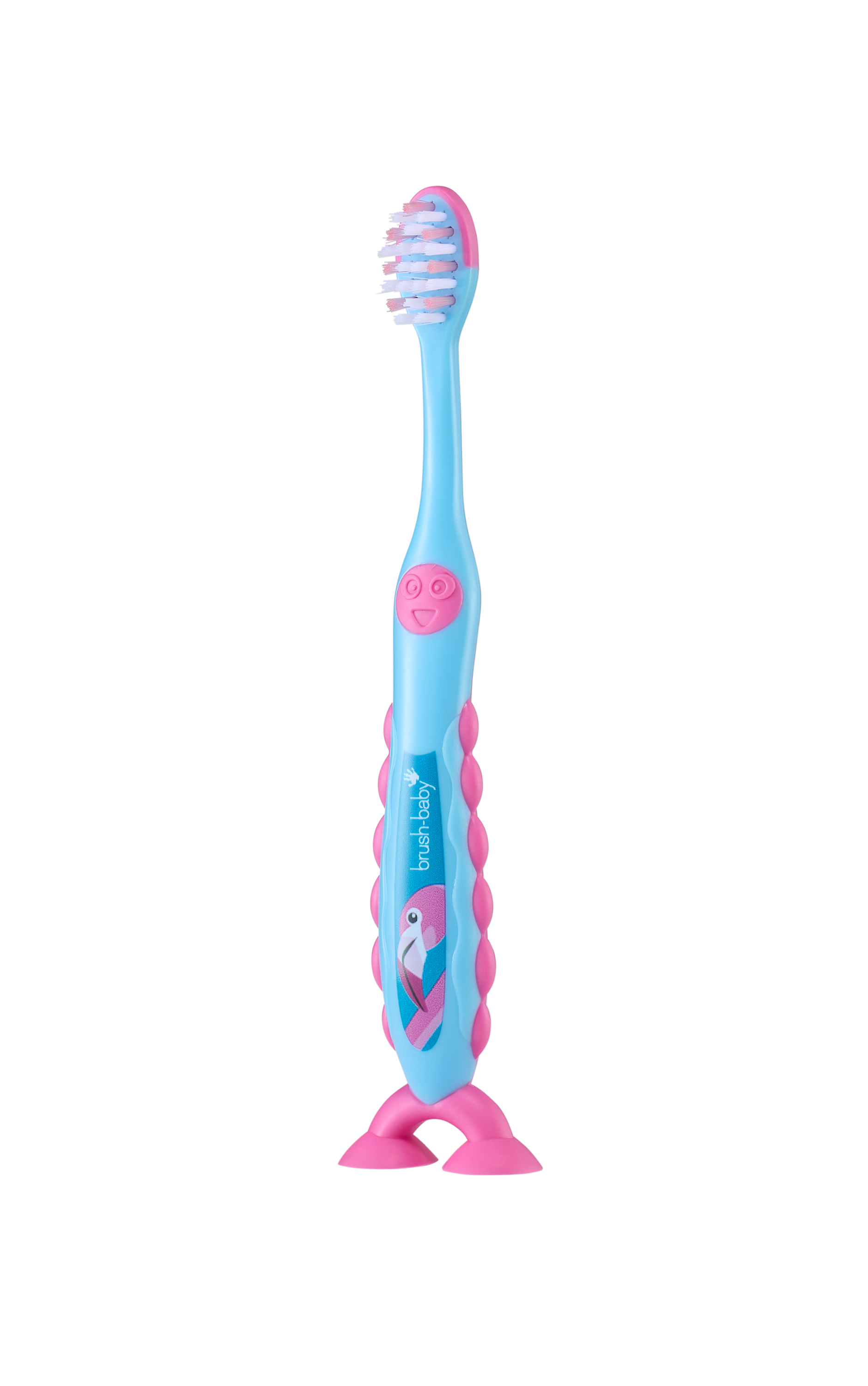 Brush-Baby FlossBrush NEW Toothbrush, 3-6 Years, Flamingo