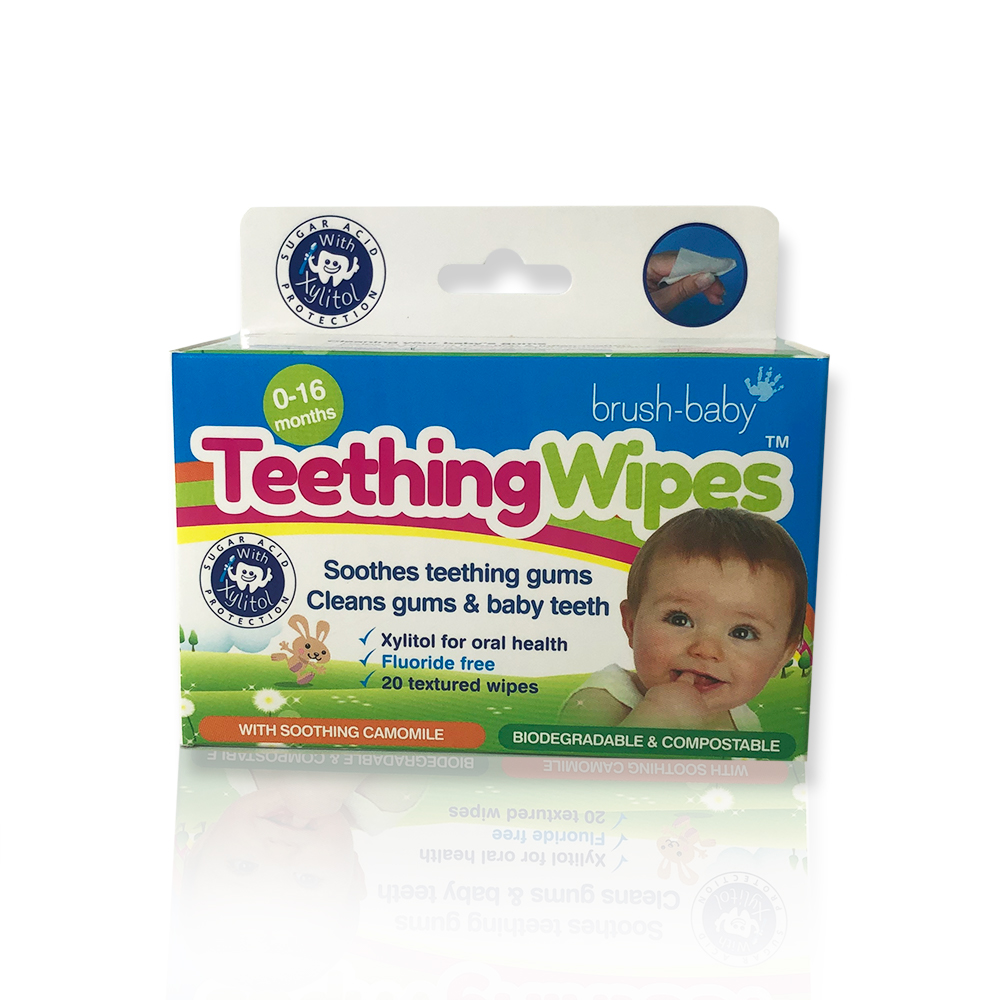 Children's Dental Wipes with Xylitol and Chamomile Brush-Baby DentalWipes, 20 pcs.