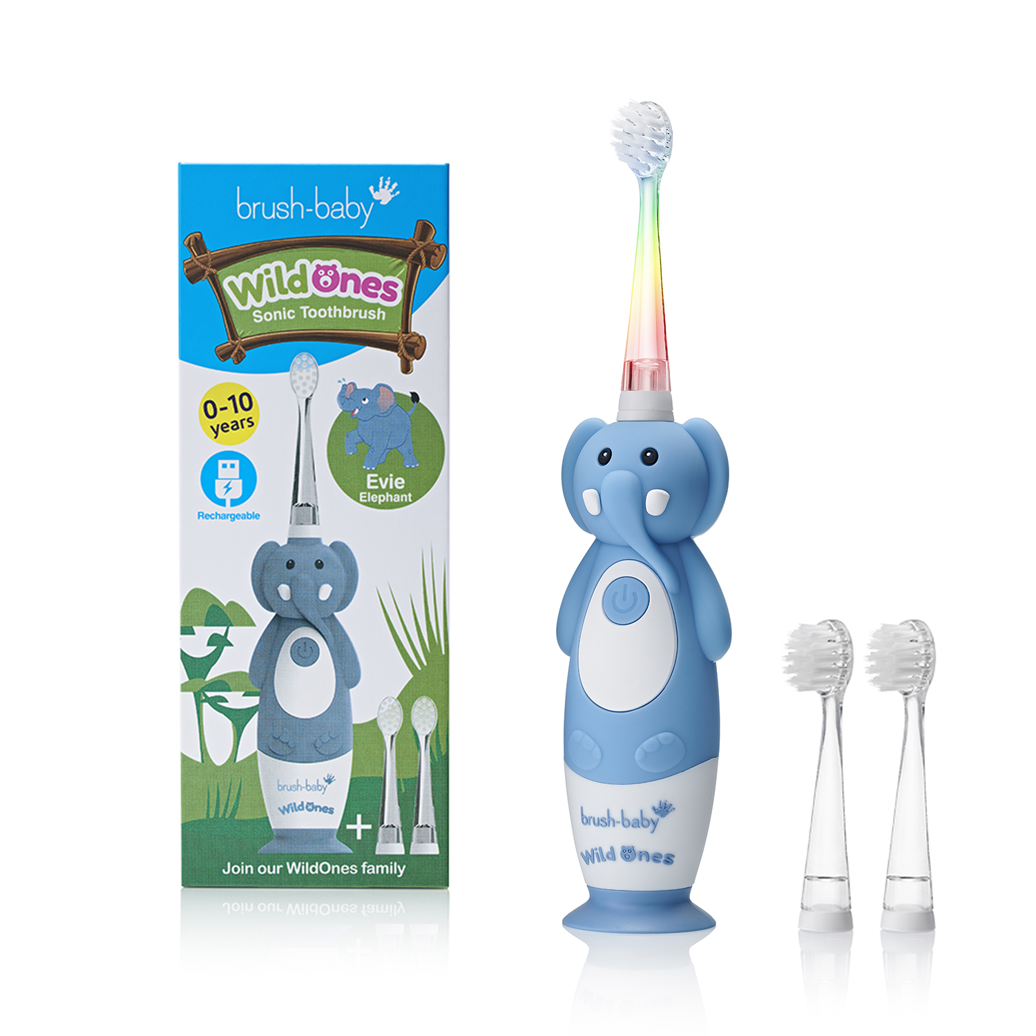 Brush-Baby Sonic WildOnes Elephant Sonic Electric Toothbrush for Kids 0–10 Years