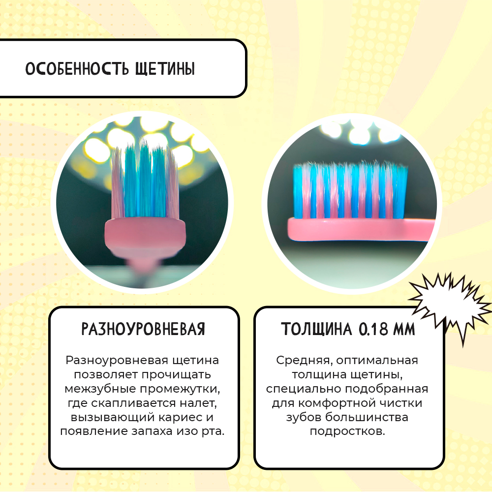 Toothbrush for Teenagers Fazzet TEENS Anime, from 10 years, medium hardness