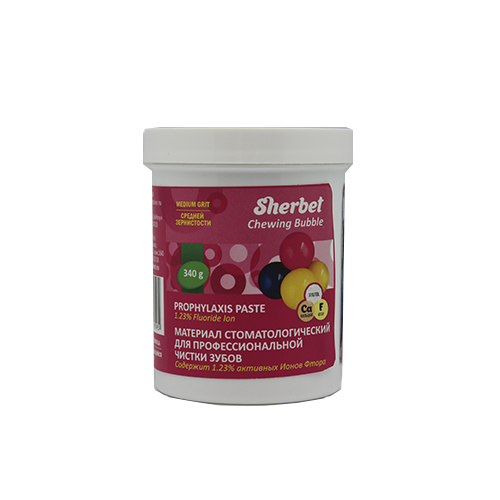 Sherbet Prophylaxis Paste, Chewing Gum Flavor, Medium Grit, 340 gr., Jar