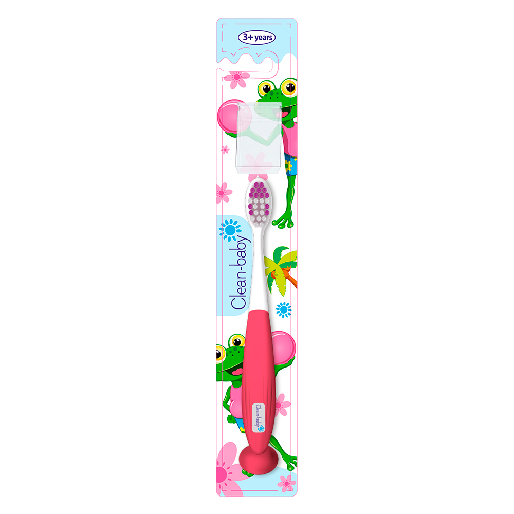 Children's toothbrush Clean-Baby, Frog, 3+ years, soft bristles