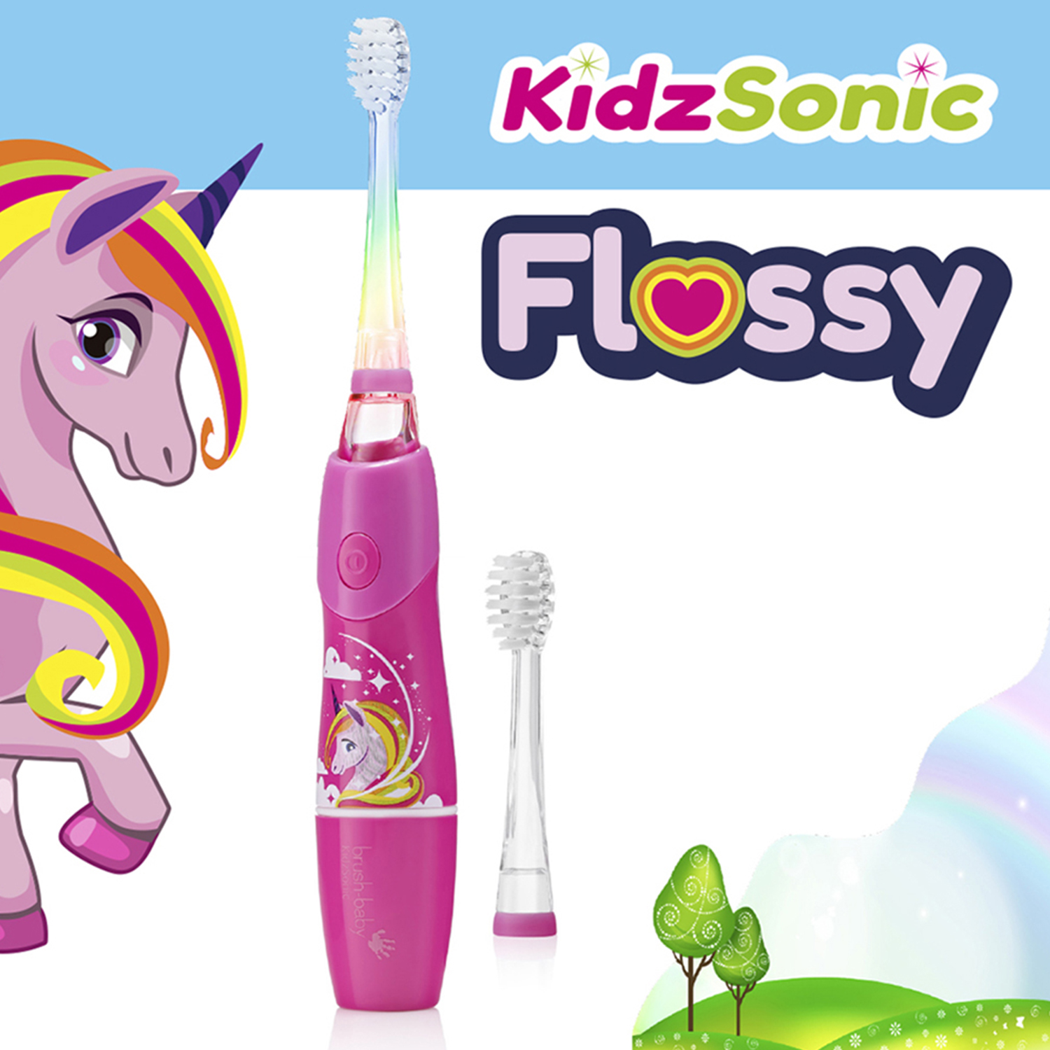 Brush-Baby KidzSonic Unicorn Sonic Electric Toothbrush for Kids from 3 Years