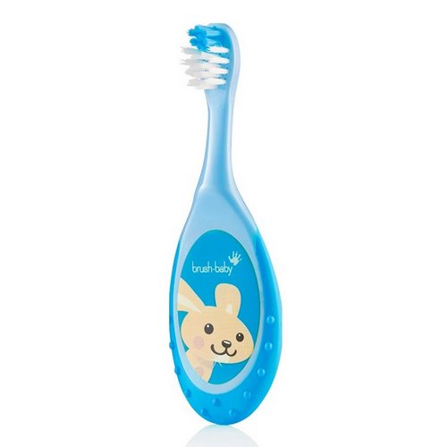Kids Toothbrush Brush-Baby FlossBrush, 0–3 years, Blue