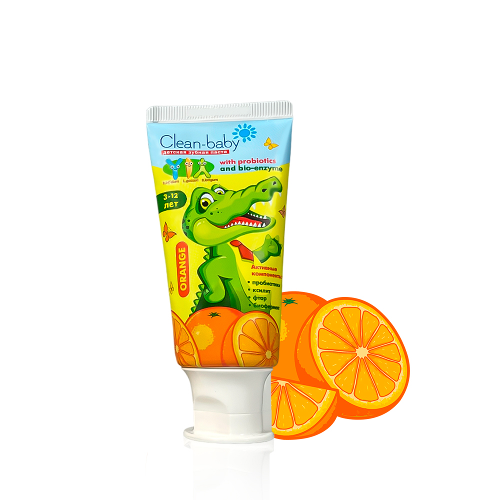 Children's toothpaste Clean-baby Orange 3-12 years with probiotics, 50 ml